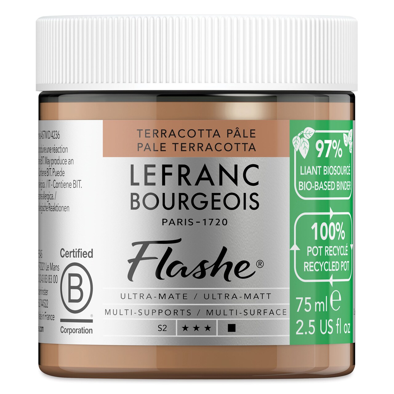 Lefranc Bourgeois Flashe Biobased Paint - Pale Terracotta, 75 ml